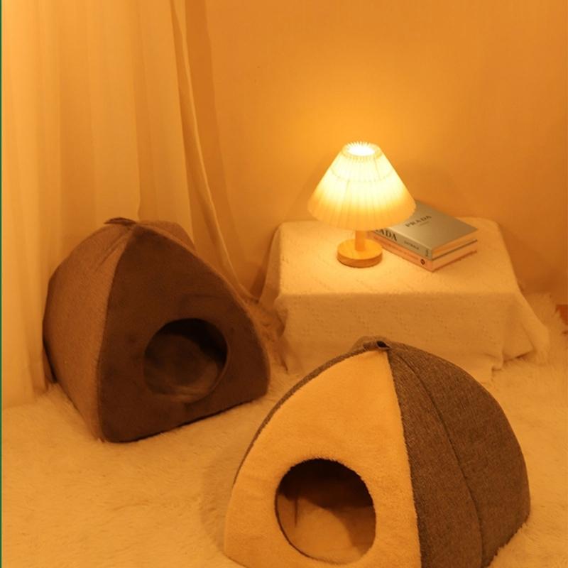 Cat Bed for Indoor Cat Small Dog Warm Bed House Washable Puppy Tent Bed Kitten Cave Removable Cushion