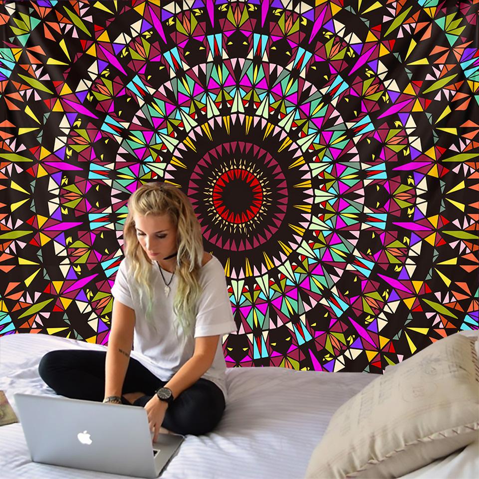 Mandala's Eye Tapestry Wall Hanging Psychedelic Witchcraft Divination Indian Travel Mattress Bohemian Home Decor