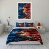 Anime Fire and Water Battle Bedding Set Bedding set (1 duvet cover, 2 pillowcases, duvet not included)