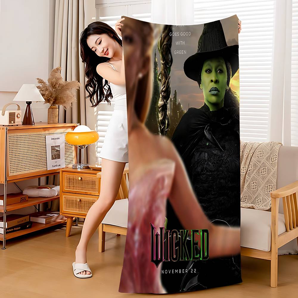 Wicked Movie Canvas Wall Art Print Anime Beach Swimming Towel Soft Absorbent Washcloth Children's Gifts for Kids Travel Camping