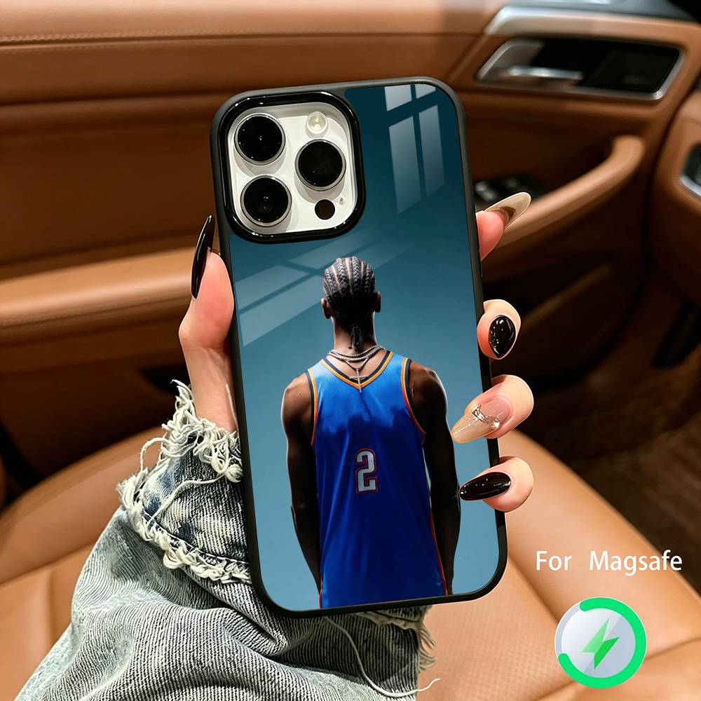Basketball -Shai -G-Gilgeous Alexander 2 Phone Case For IPhone17 16 15 14 13 12 11  Pro Max Plus Wireless Charger Cover Funda