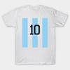 Men Black Print T-shirt Messi 10 No-Cut Transfer Paper Print Cotton Tshirt