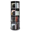 4 Tier Rotating Display Bookshelf - Black Marble 360 View Unique Revolving Storage Rack for Spinning Small Bookcase Great
