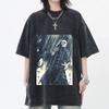 Anime JoJos Bizarre Adventure Catch The Rainbow Blackmore Graphic T Shirt Men Women Washed Cotton Tshirts Harajuku Male Tshirt