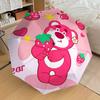 1PC Bear Strawberry Umbrella-8-Rib Reinforced, Automatic Open, Lightweight & Durable, Cute Fashion Accessory for Outdoor-T130