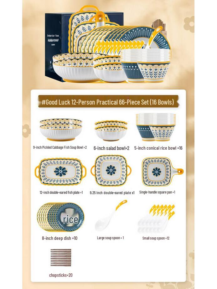 Mode Lanka Japanese Modern 66-Piece Dinnerware Set