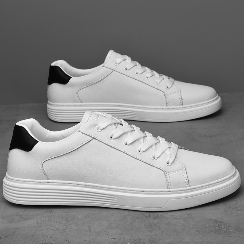 FashionGenuine Leather Mens Sneakers Fashion Korean Style Casual Shoes Lace Up Outdoor Walking Footwear Breathable Male Vulcanize Shoes