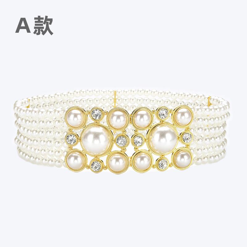 

Милый темперамент Жемчужный пояс на резинке Эластичный пояс с бриллиантами Эластичный женский широкий пояс-корсет Декоративный пояс для юбки