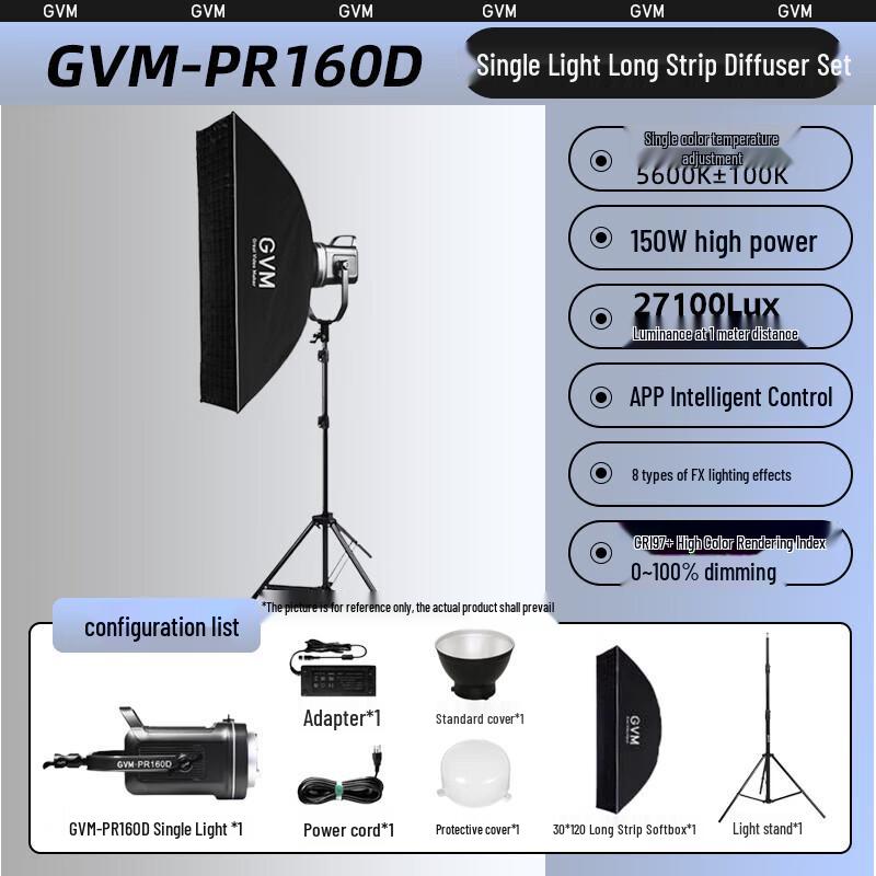 GVM 150W RGB LED Video Spotlight (PR150R/PR160D Series)