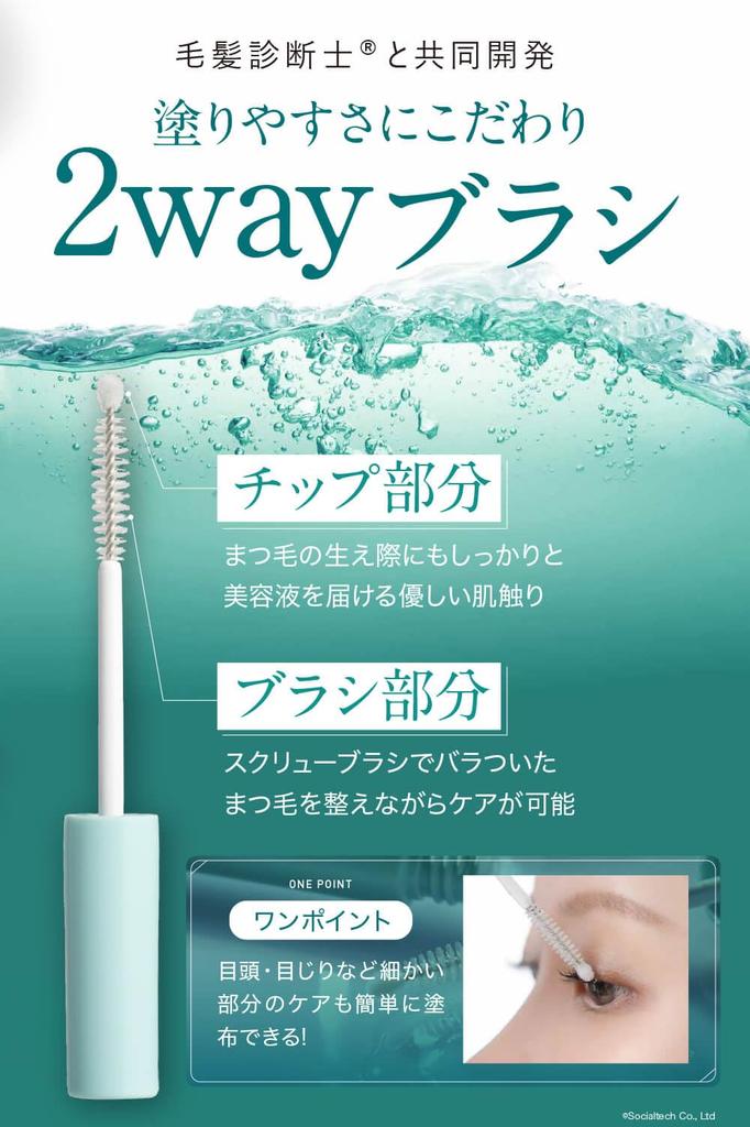 Bio Lucia Eyelash Serum, Eyelash Growth Serum, Eyebrow, Eye, and Under-Eye Care, 6mL x 1 Bottle