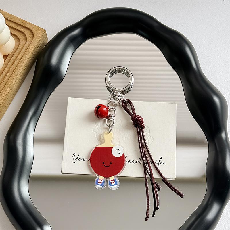  Bag Charms Q-Version Cartoon Table Tennis Badminton Football Keychain Handbag Pendant Creative Backpack Decoration Gifts