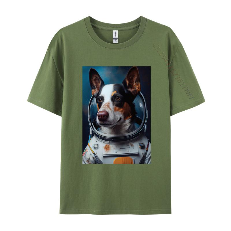 

Astronaut Dog Tshirt Pet Vintage Gift TShirt Printed On T Shirts Faddish Tops T Shirt Cotton Men Astronaut Tshirt 4XL
