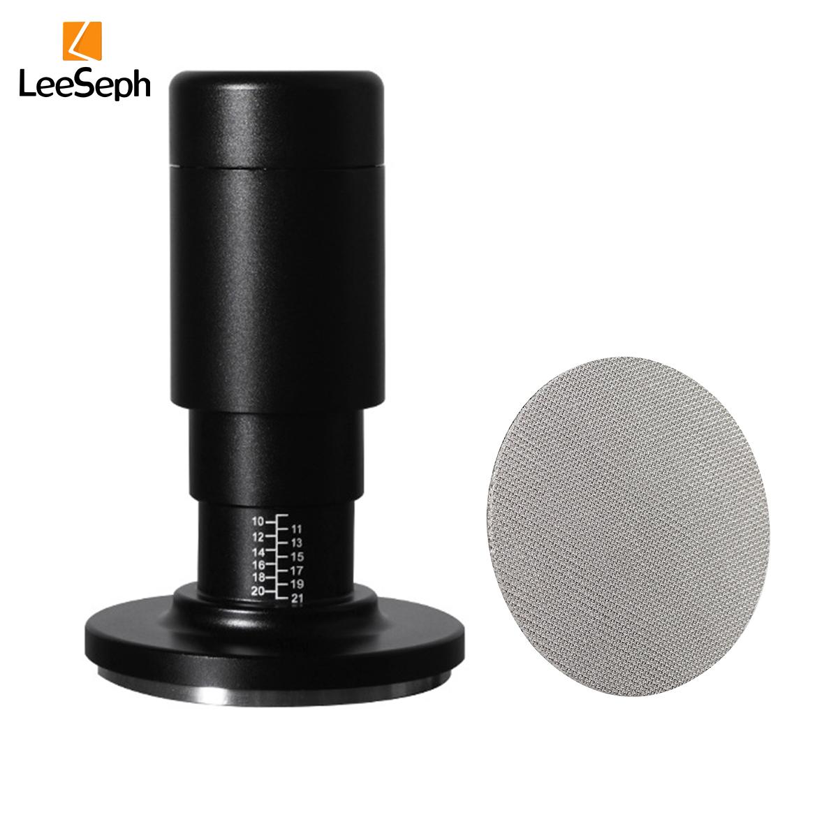 

Leeseph 2 в 1 эспрессо темпер и сетка из нержавеющей стали для эспрессо, темпер со спиральным основанием, аксессуар для эспрессо Barista 58mm