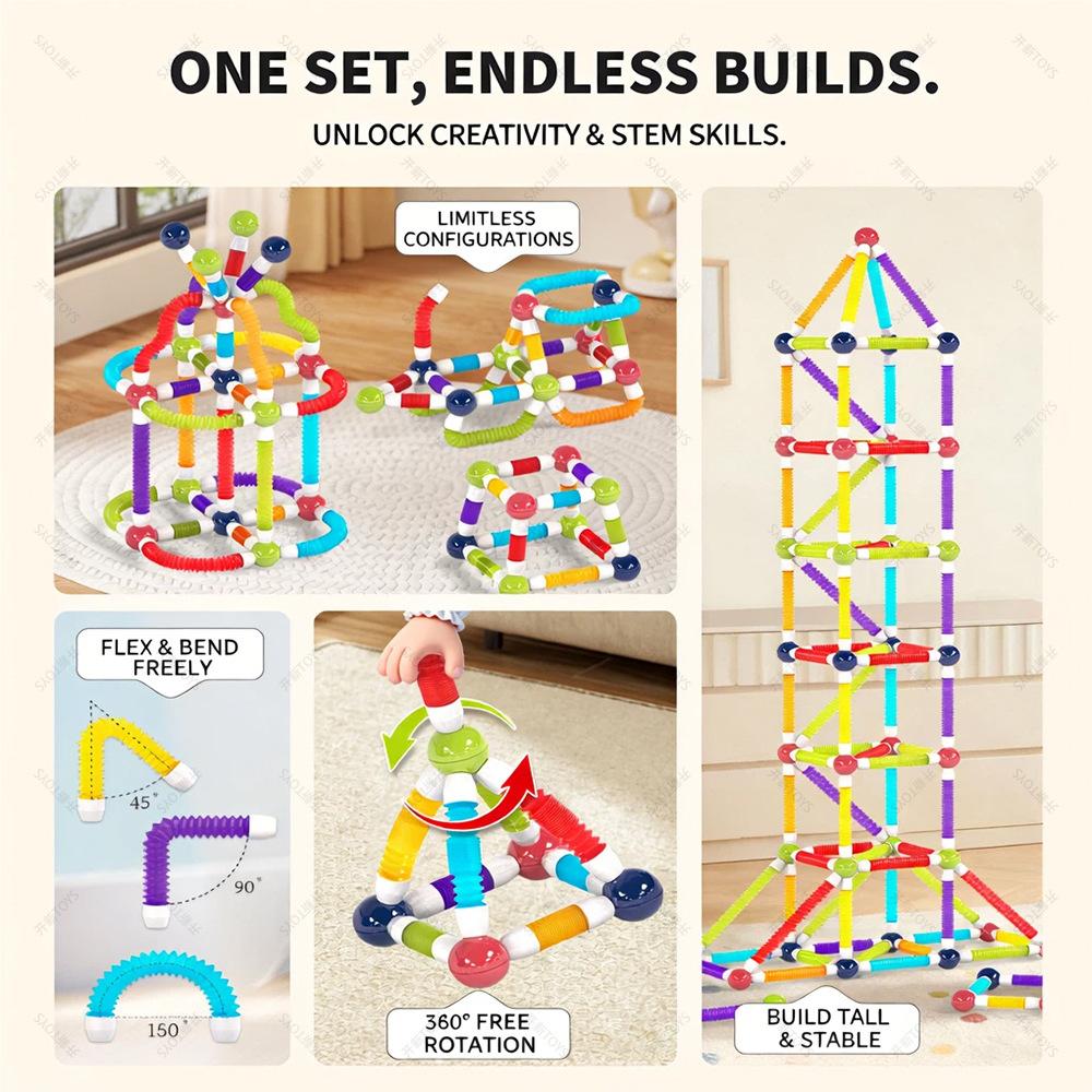 Telescopic Magnetic Building Blocks for Toddlers Preschool Educational Toy Birthday Gift