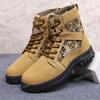 Men's Warm Shoes, New Snow Boots, Piled and Thickened Cotton Shoes, Waterproof and Anti-puncture Lace-up Cotton Boots