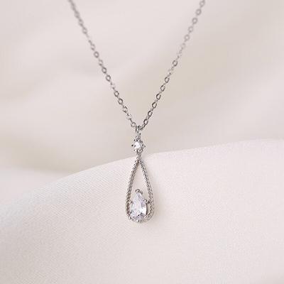 925 Sterling Zilver Water Drop Pendnet Kettingen Voor Vrouwen Meisjes Sleutelbeen Keten Accessoires Sieraden Dz785