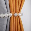 Confezione da 2 Fermacravatta per Tende con Perle, Moderni Fermacravatte Decorativi per Tende con Cordino