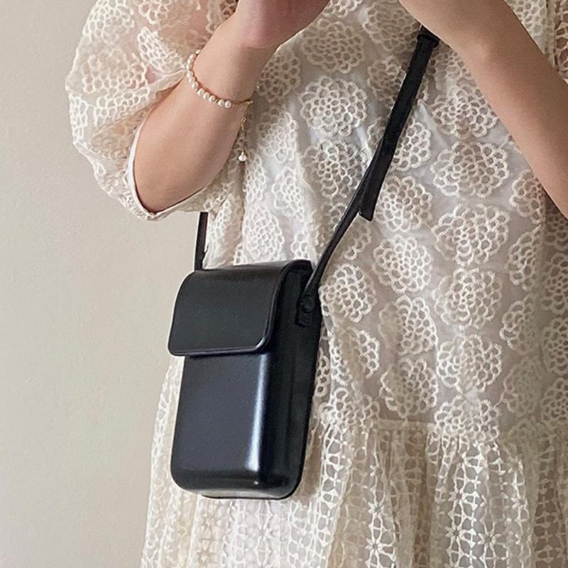 Umhängetaschen für Damen mit Klappe, Mini-Schultertaschen aus PU-Leder und Handtaschen für Mädchen, Damentelefon, einfache, solide Designertasche