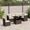 VidaXL Garden Furniture Set with Cushions 7 Pcs Brown Braided Resin 3266623