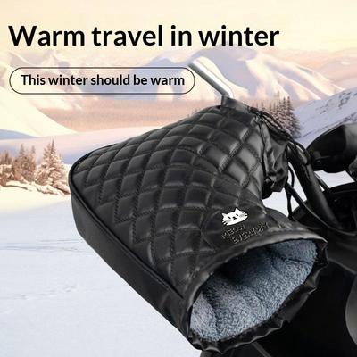 1 Paar Motorrad-Lenkerhandschuhe Muffs Winter-Fahrradhandschuhe Wasserdichte Lenkerabdeckung Fäustlinge Schneemobil E-Bike Thermohandschuhe