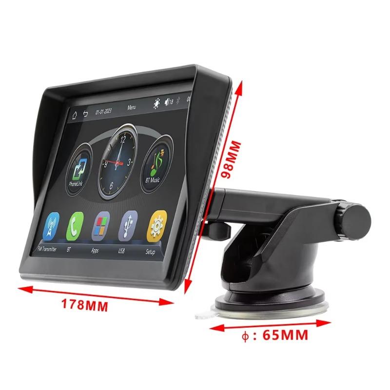 7'' Universal Car Radio Wireless Carplay Android Auto Mirrorlink Portable BT/USB/AUX with Sun Visor Multimedia  Car Player