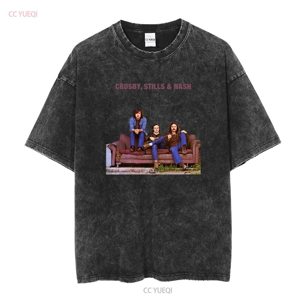 CROSBY STILLS AMP NASH T SHIRT SIZE S 5XL vintage Washed Soft Comfortable Stylish Top For Everyday Wear Casual Slightly