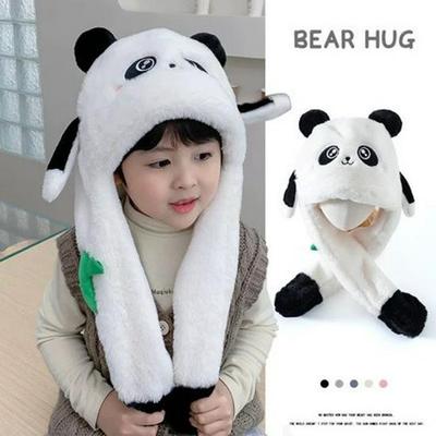 Chengdu Panda Ohr Bewegbare Mütze und Schal - Niedlich, Warm Winter Plüsch für Kinder