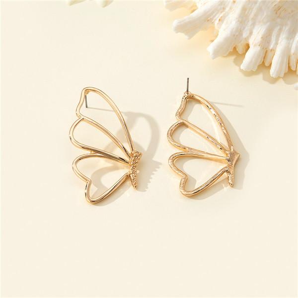 

Mandarin duck butterfly hollow stud earrings creative high-end elegant fashion daily commute versatile