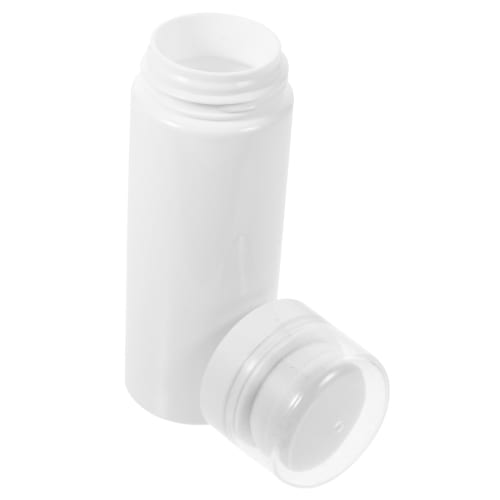 

2-Piece Generic Powder Puff Box, Travel-Size Baby Powder Container, Secret Tin, Clean, Portable Powder Puff Bottle, White Plastic, for Powder Storage