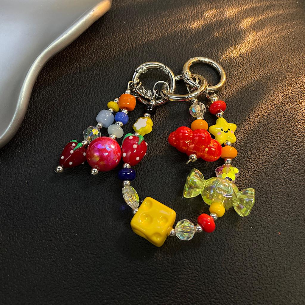 Mehrfarbige Dopamin-Handykette Hängende Kette, Lachender Stern Sport Anhänger Tasche, Schlüsselanhänger, Universelle Kette Niedliche Lanyard