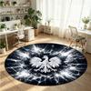Poland Football Printed Round Crystal Velvet Rug Soft Non Slip Floor Carpet For Bedroom Holiday Gift
