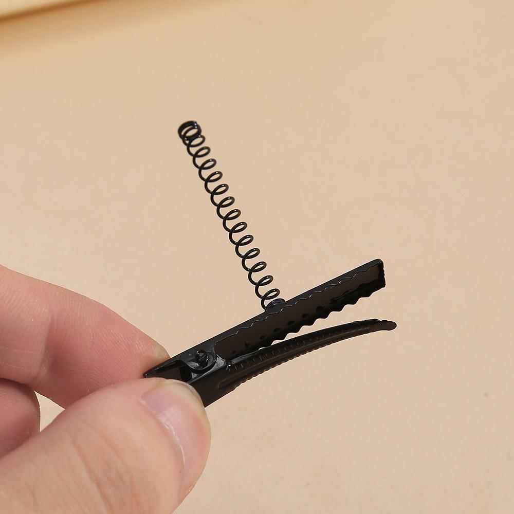Custom Black Metal DIY Duckbill Hair Clips for Kids - Versatile and Stylish Headwear Accessories