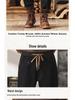 Men's Large Plus Velvet Elastic Waist Harem Jeans - Loose Fit, Thick, Warm Winter Trousers