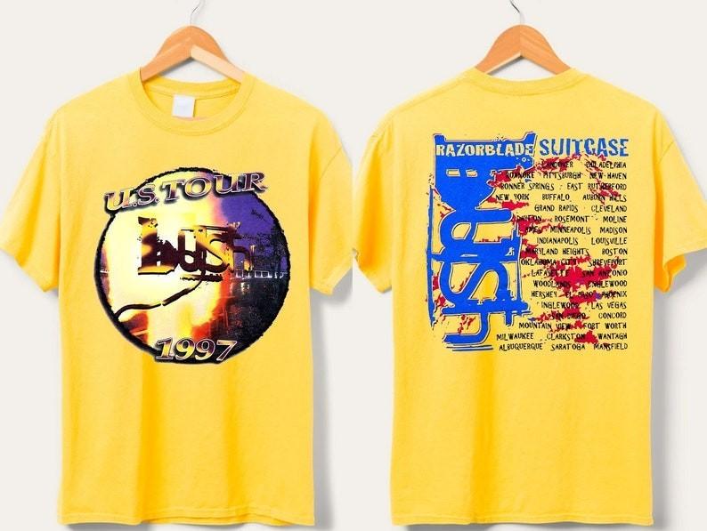 1997 Bush Razorblade Suitcase Tour T-Shirt, Bush US Tour 1997 T-Shirt, Bush Band Unisex T-Shirt XL