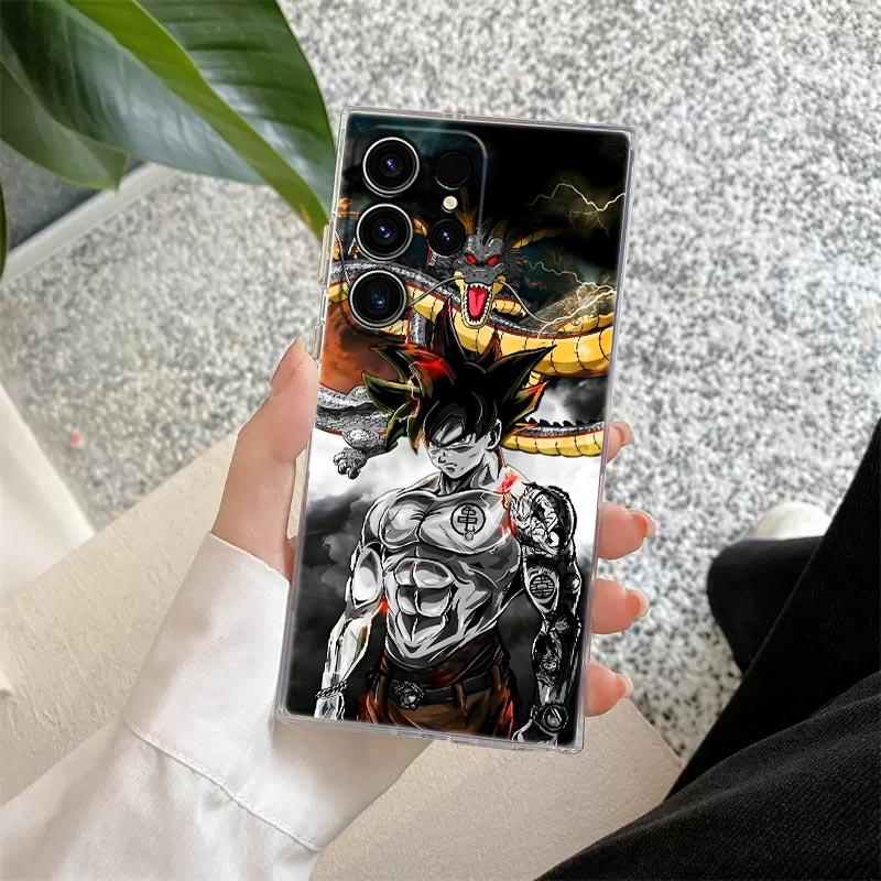 D-Dragon Ball Goku Logo S26 Ultra Case Coque For Samsung Galaxy S25 S26 S24 S23 Ultra S22 S20 Plus S21 FE A57 Clear Phone Cover