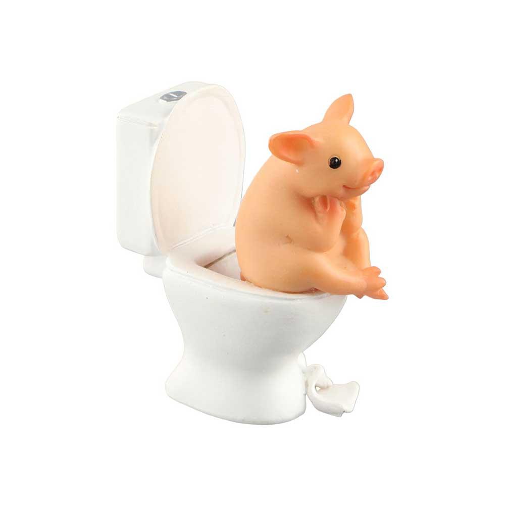 3D Cute Pig Statue Toilet Pig Figure  Creative   Garden Decoration