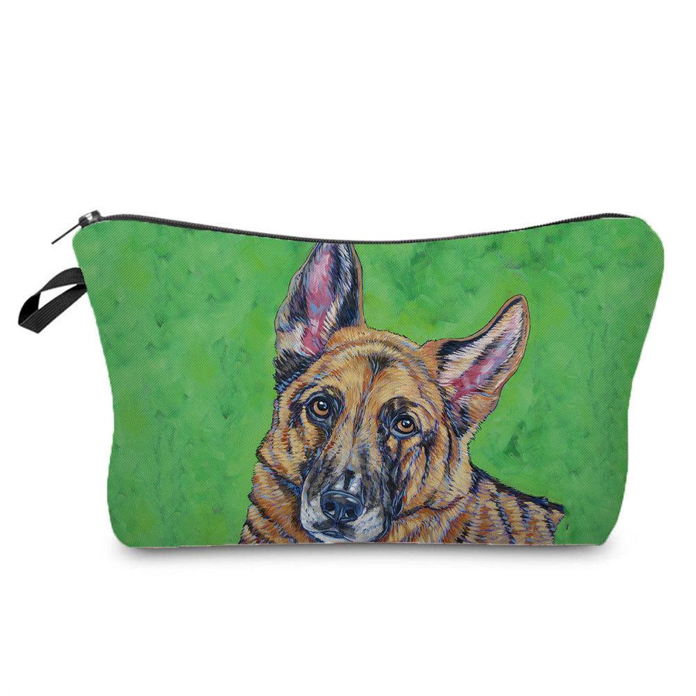 Women Dog Print Cosmetic Bag Toiletries Organize Travel Storage Case 6773