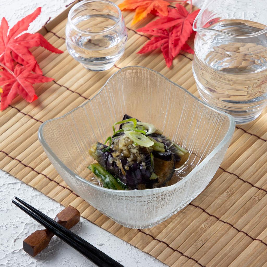 Toyo Sasaki Glass Large Bowl, Nagisa, Square, Approx. 15 x 15 x 7.5 cm, Made in Japan, 46221