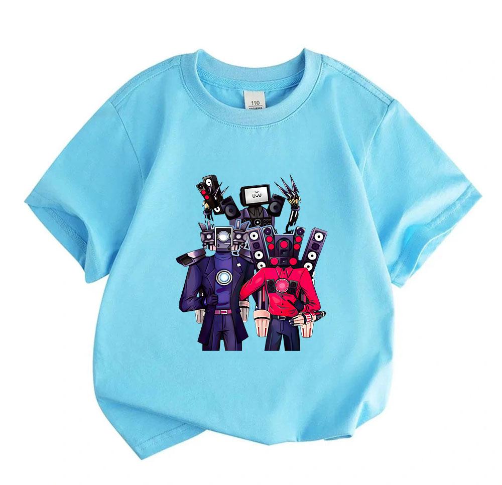 Kids Boys Girls 100% Cotton Crew Neck Short Sleeve T-Shirt, Cool Game Character Graphic Casual Soft Breathable Tee Top for Children Daily Outdoor Wear