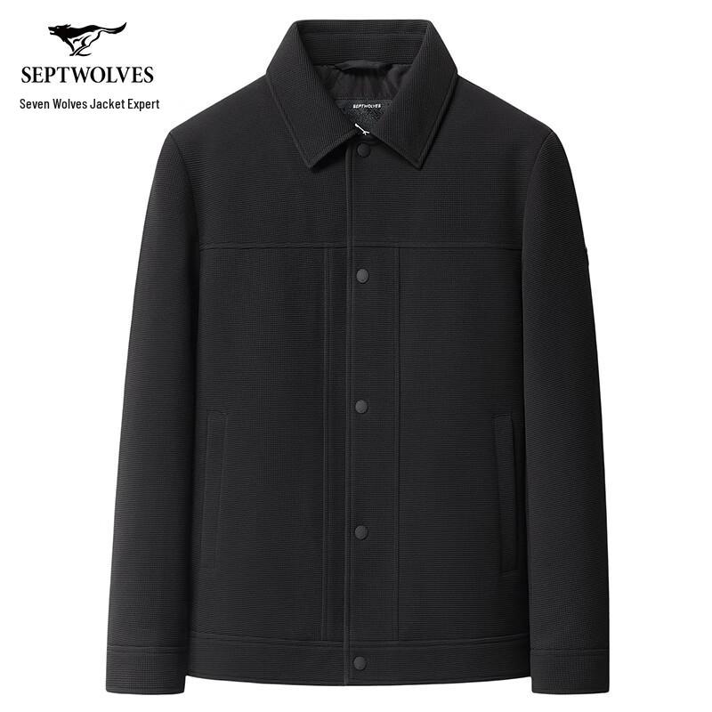 Septwolves Men's Wool Blend Anti-Static Lapel Jacket