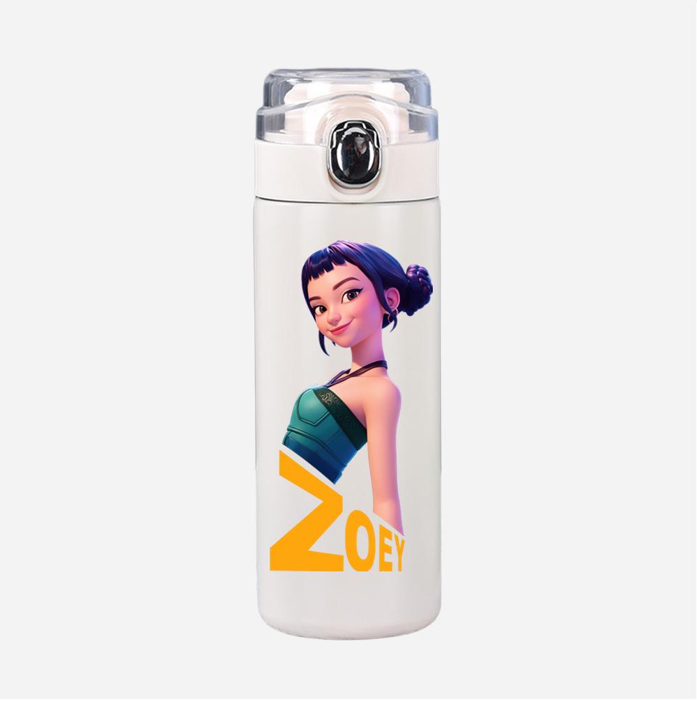 Anime K-Pop Demon Hunters Printed Thermos Cup Portable Stainless Steel 400Ml Water Bottle Leak Proof Camping Water Cup Kid Gift