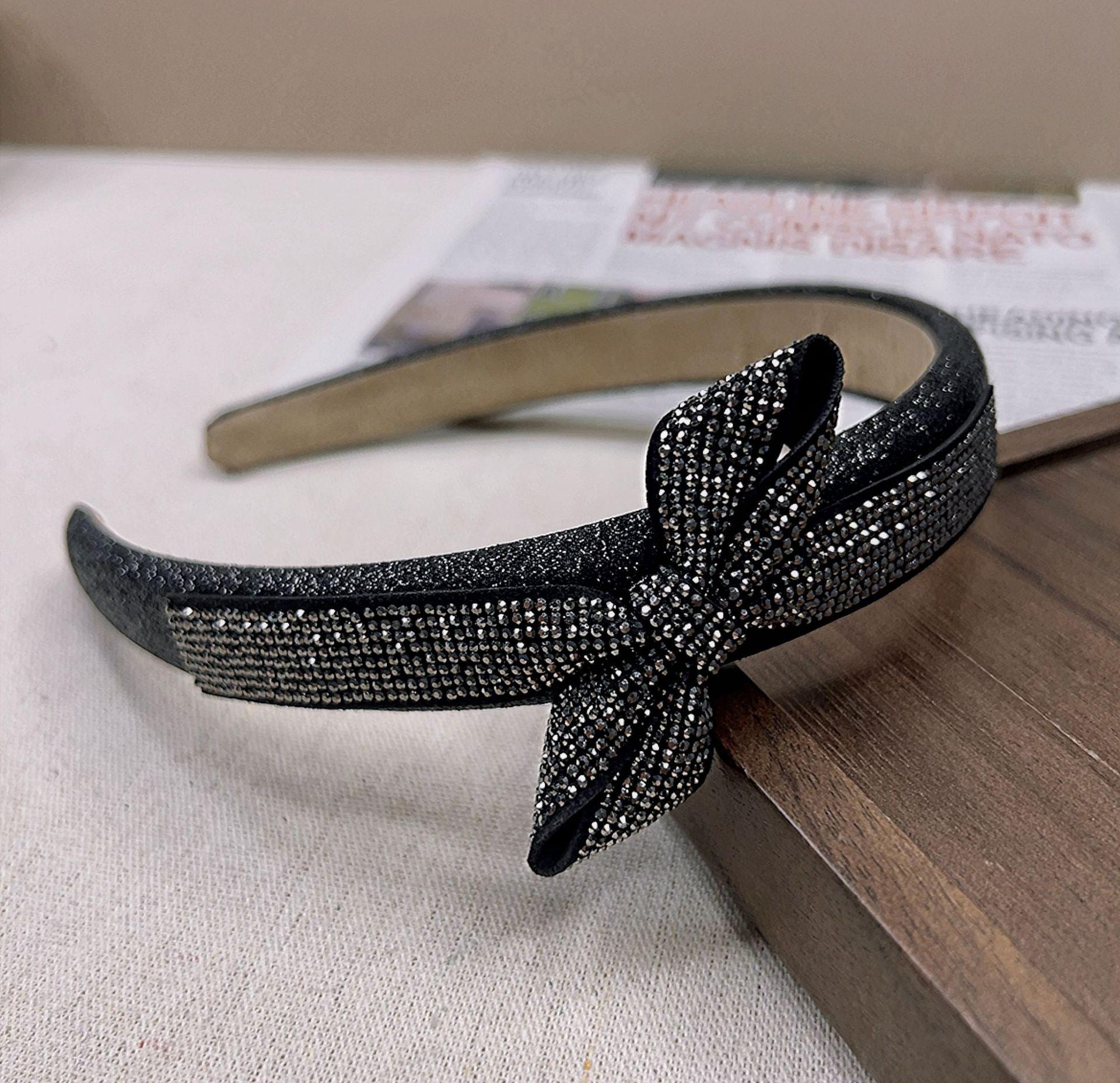 

Легкая роскошная повязка на голову с бриллиантовым бантом, известная теплая нишевая сдержанная вспышка бриллиантов высокого класса, дорогостоящая повязка на голову, аксессуары для волос