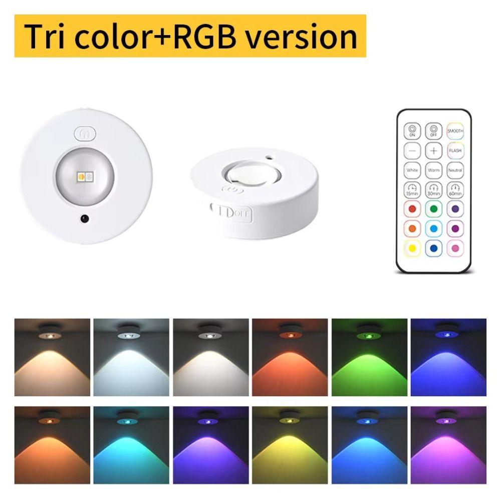 IR Remote Control Under Cabinet Lights Dimmable RGB Wireless Spotlight  Cupboard Lighting