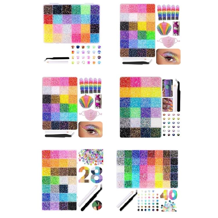 Fashion Art Rhinestones Set With 6 Different Styles Temperature Resistant Flat Back Items For Fabric Projects