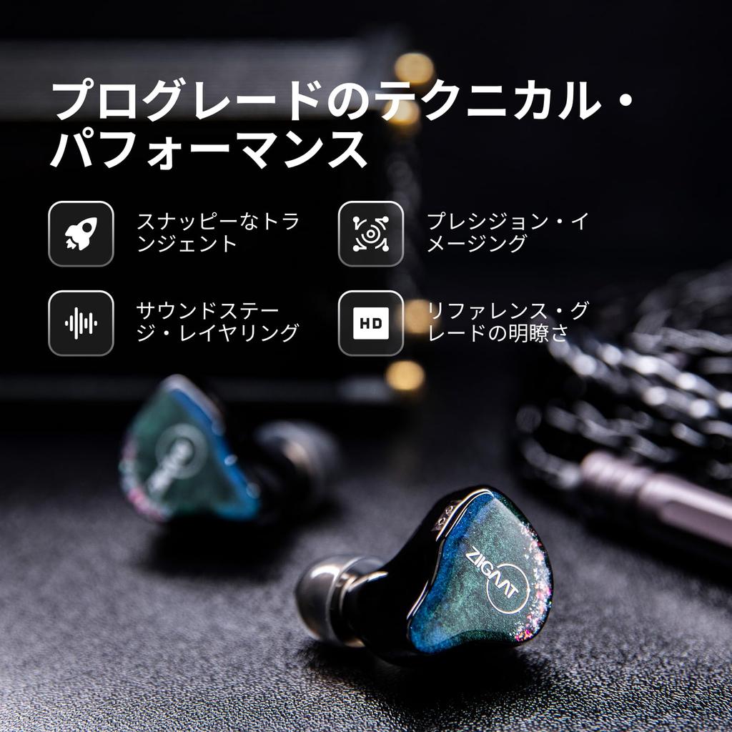 Linsoul ZiiGaat Luna Hybrid (6BA) High-End Wired Noise Cancelling Earphones with Industry-Renowned Sonion and Knowles Balanced Armature Drivers, 3D