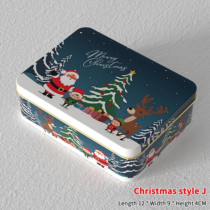 Christmas Transparent Window Tin Box Cookie Candy Tinplate Chocolate Storage Box With Exquisite Lid Christmas Gift Packaging Box