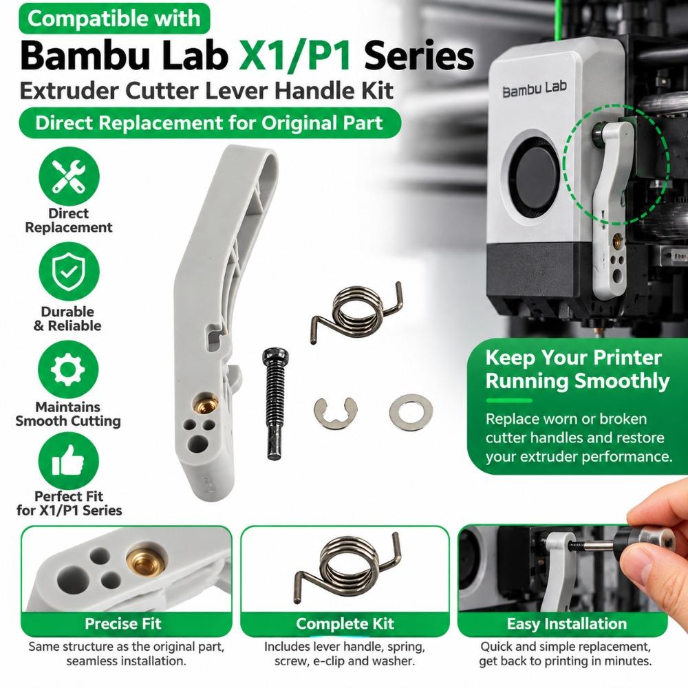 Screw Fastening 3D Printer Filament Cutter Lever for Bambu Lab X1/P1 Filament Change Cutting