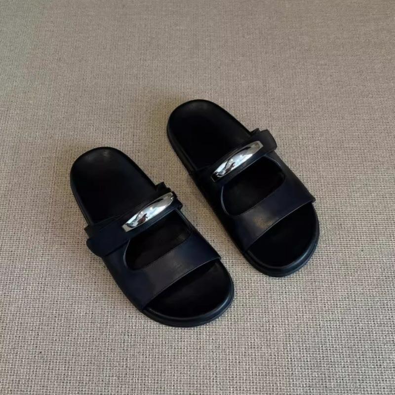 Keep your own version~ French retro style thick-bottomed one-word slippers for women's summer wear literary and versatile age-reducing open-toed cool