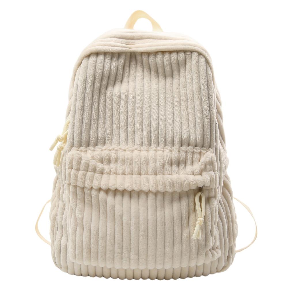 Sac à dos en velours pour l'école pour femmes automne et hiver nouvelle version coréenne simple étudiants du collège et du lycée grande capacité décontracté velours côtelé