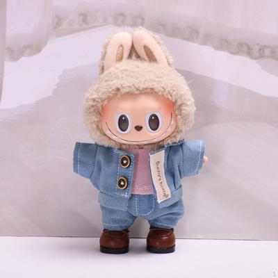 Denim-Anzug für Puppen DIY-Kleidung für 17cm Anhänger Anziehpuppe Modisch ohne Hut